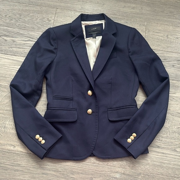 J.Crew | Classic School Boy Wool Blazer in Navy With Gold Buttons Size 00 - Picture 3 of 14